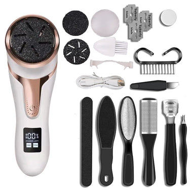 Electric Foot Callus Remover | Rechargeable Pedicure Tool with LCD & Vacuum